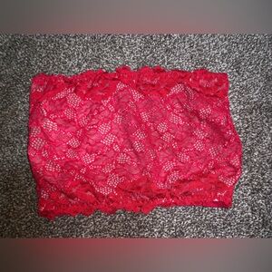 Red Lace Bandeau Tube Top